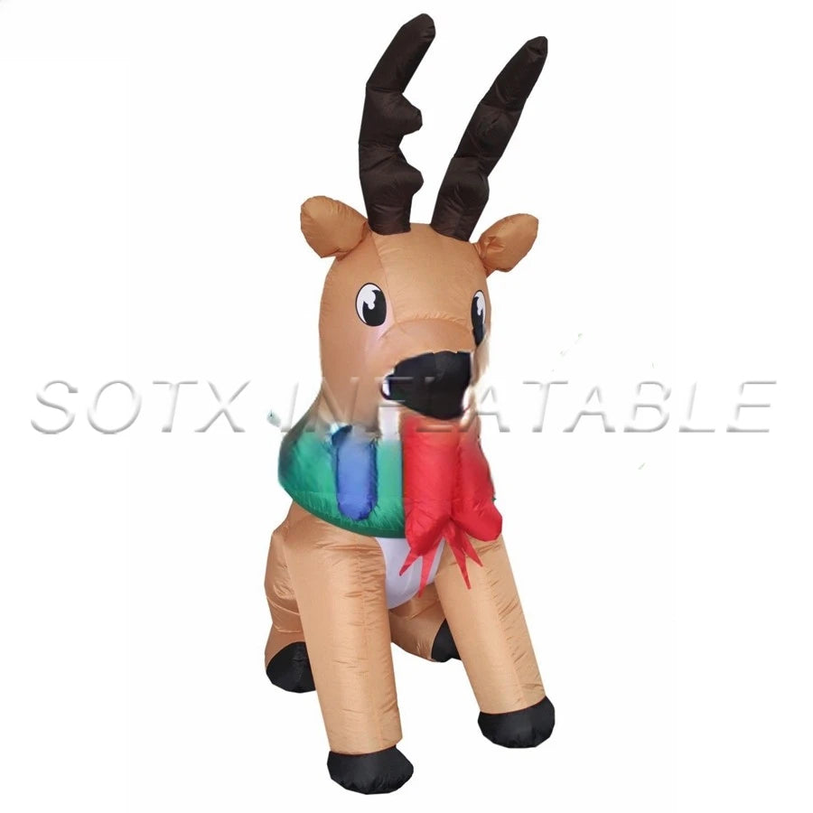 Decorations Home Yard 2021 Sell Well Lovely And Elegant Brown Inflatable Christmas Long Horn Reindeer For New Year Xmas