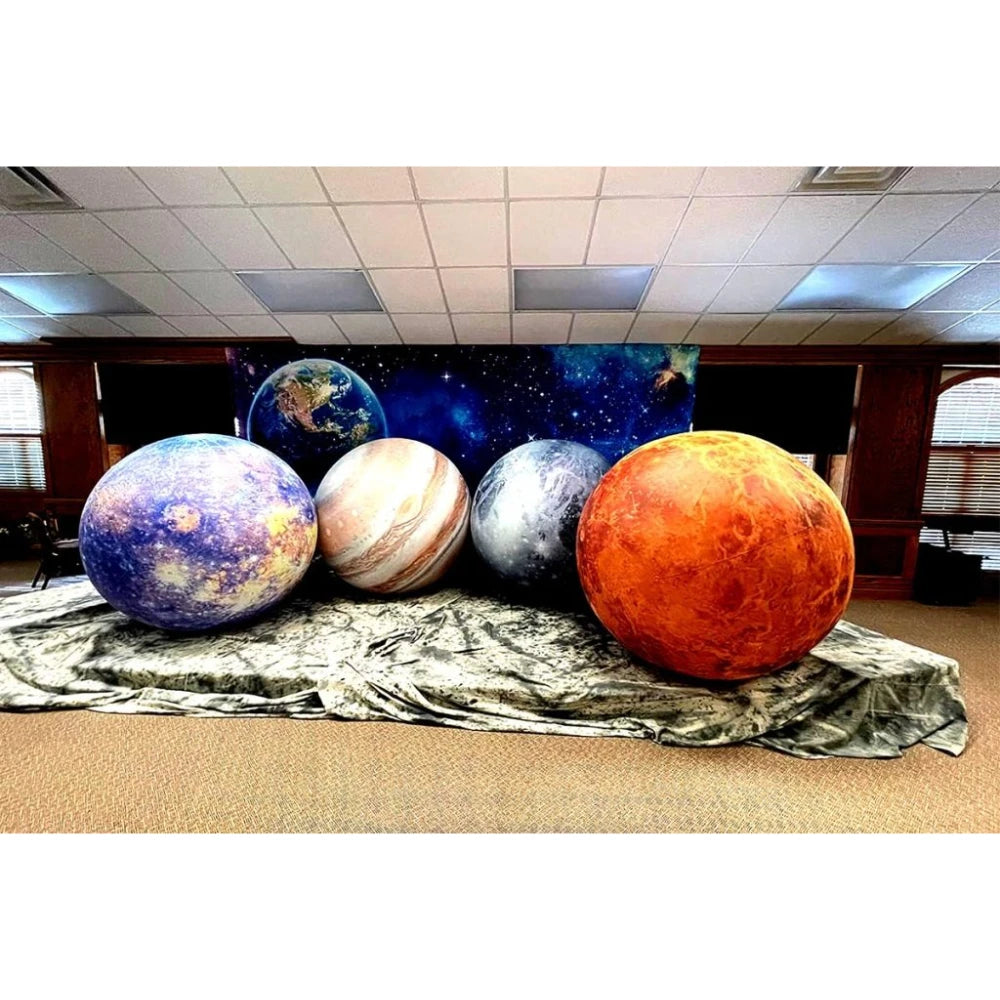 Giant LED Inflatable Solar System Planet Balloons Moon Earth Sun Jupiter Saturn Venus Mars for Party Event Stage Decoration