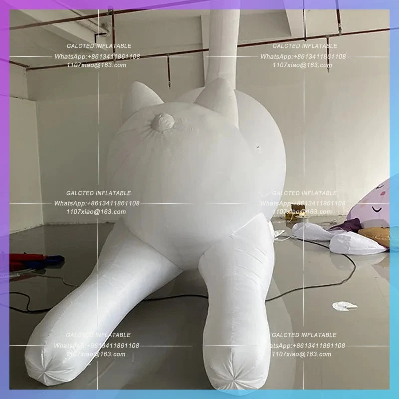 Cat Air Model Interactive Mall Inflatable cartoon can doodle DIY White Model Drainage Pet Festival exhibition creative sign