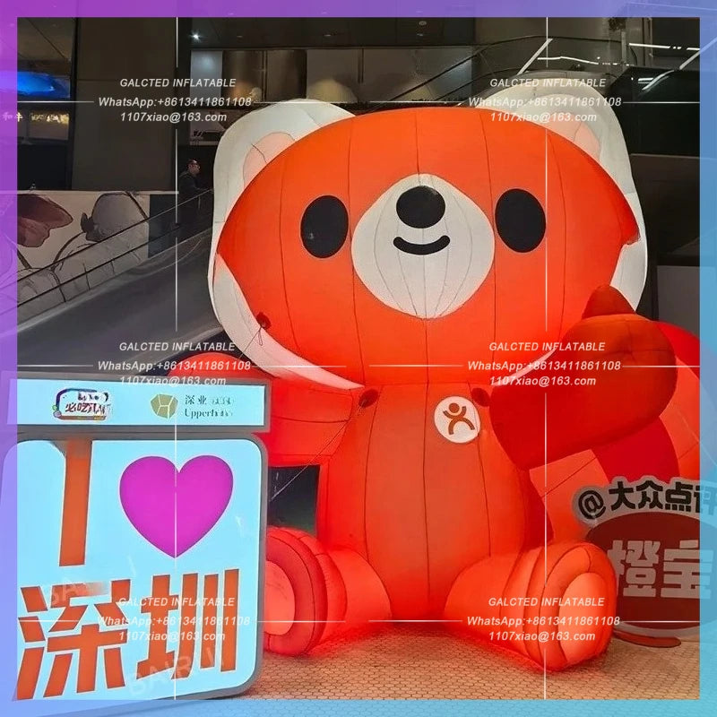 inflatable red panda cartoon cute huge panda Chinese wild animal for zoo, forest, plant protection advertising decoration