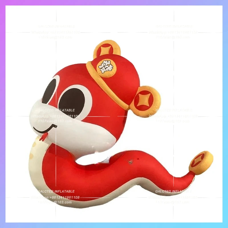 inflatable snake red lucky new year Customize production  cartoon animal big eye snakes new year decoration