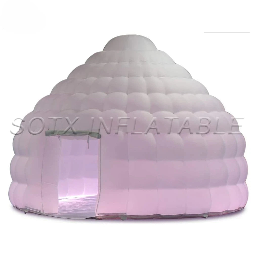 For Fair Event AdvertisingExquisite 4mdiax3.16mh White Inflatable Dome Igloo Tent With Led Light Luxury Air House