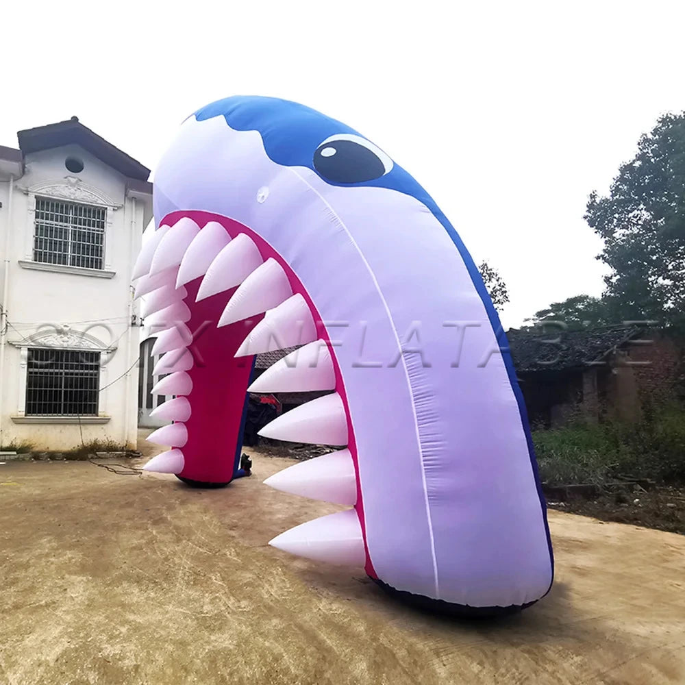 For Ocean Event Advertising Clearance Custom Outdoor Activity Inflatable Shark Mouth Arch With Blower Inflatable Animal Archway