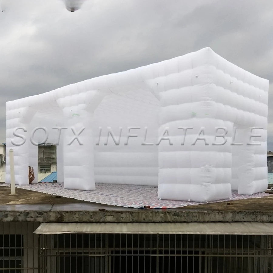 Trade Shows 10m Long Giant Cube Marquee Inflatable Cubic Tunnel Tent with Cellular Wall and Doors for