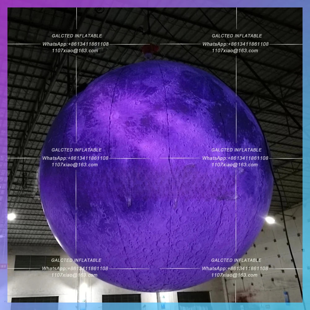 inflatable moon balloon,Grey giant park yard illumination hanging/grounding inflatable moon planet ball for festival decoration