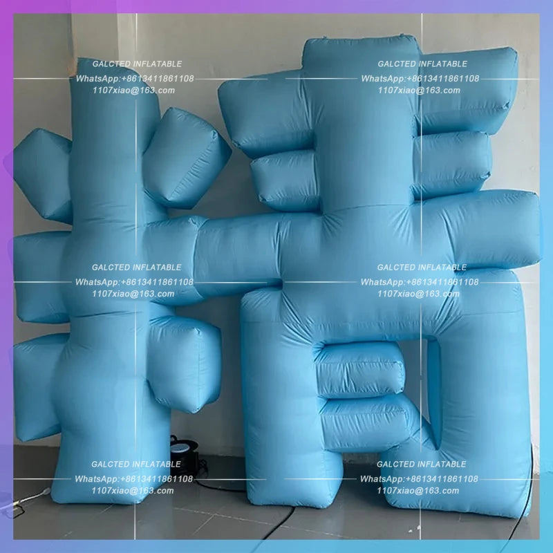 Chinese characters air model Inflatable cartoon simulation of outdoor exhibition will promote logo custom model drainage