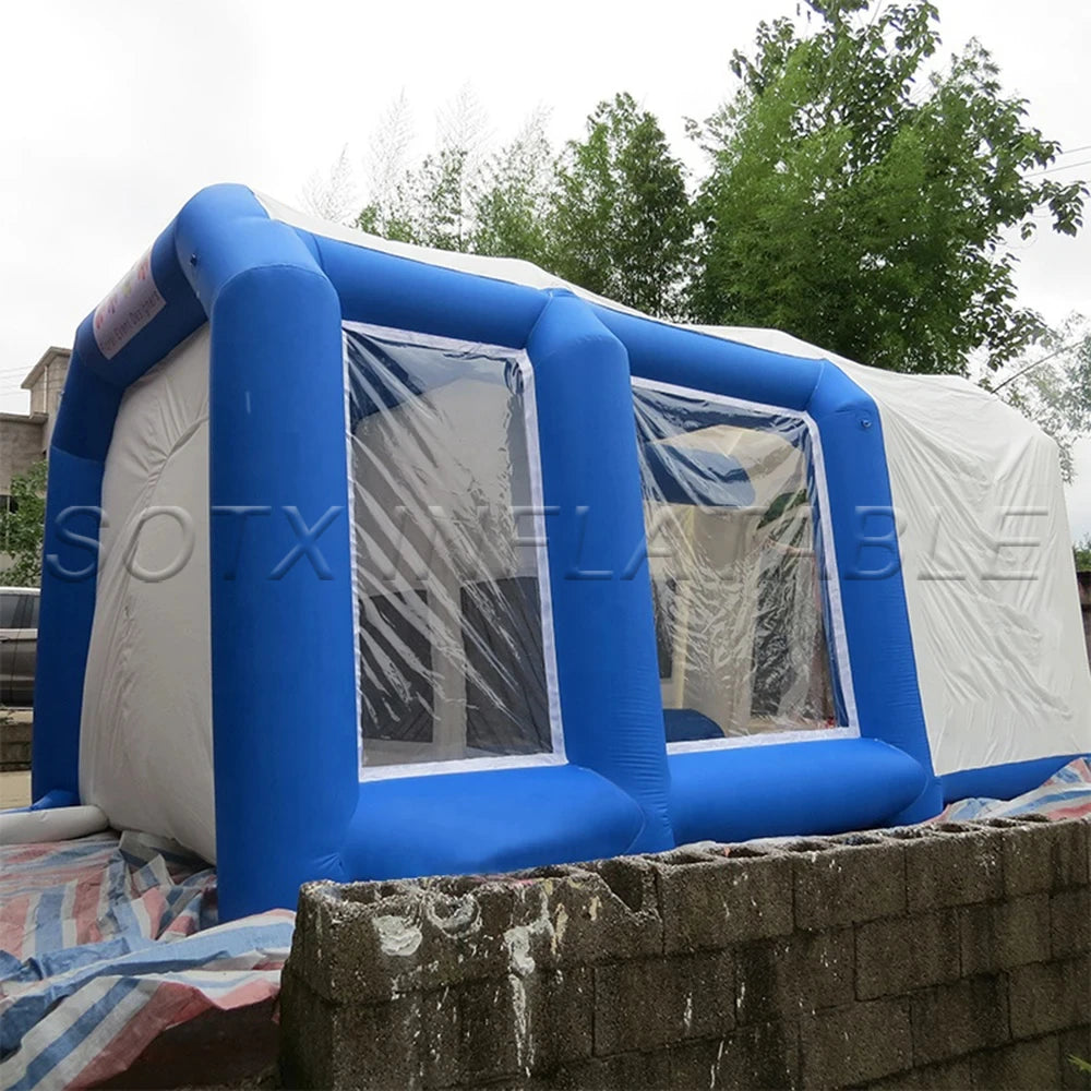 Booth Car with 2 blowers For Sale Movable Oxford material Car Inflatable Spray Booth Painting Room With Filter Inflatable Paint