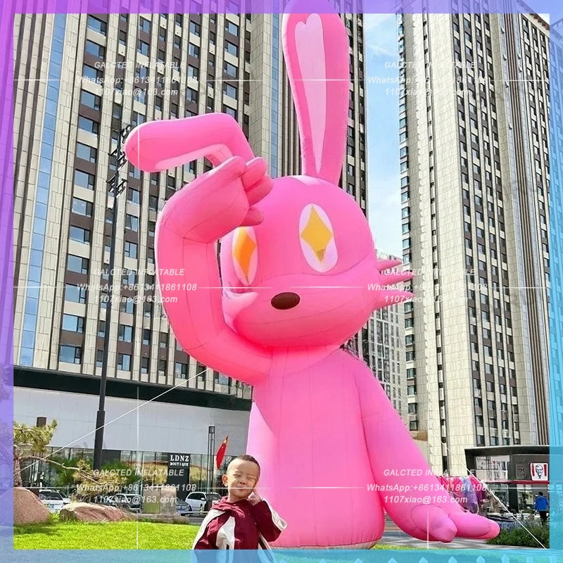 rabbits lucky animal doll Pink inflatable giant rabbit music concert decoration balloon