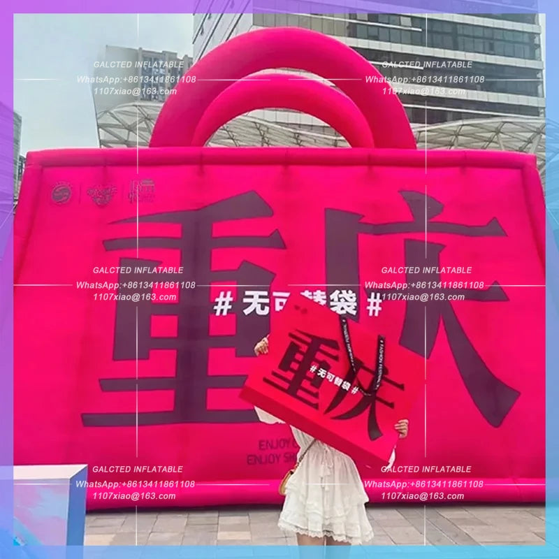 handbag Pink Bag Lady Bao tote bag Inflatable cartoon simulation bag air mold enterprise logo custom city landmark photo