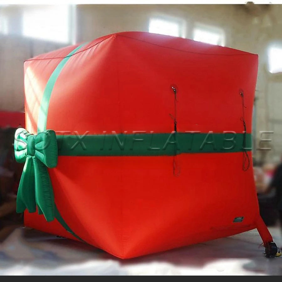 holiday ornaments 3 meters wide/tall red Christmas gift box inflatable Christmas gift for
