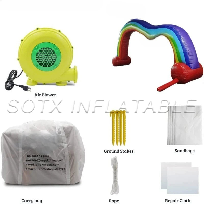 Advertising Commerce Sport Rainbow Inflatable Arch 8x4mH Inflated Arch with Blower Inflatable Archway for Race Outdoor
