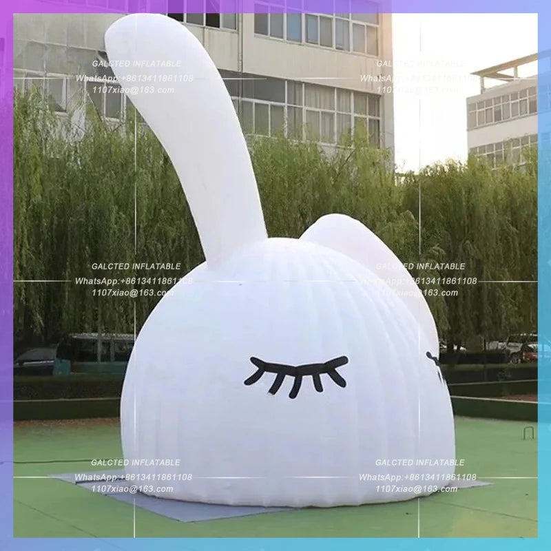 Festival Children's play facilities bar Inflatable White Rabbit Ear Arch Model mid-autumn shopping mall lighting arch props