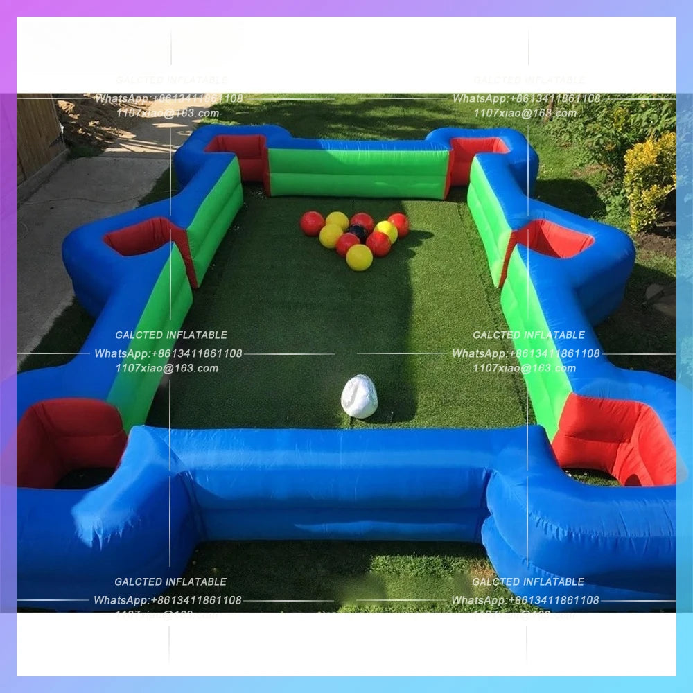 Inflatable Snooker Pool with golf Interactive Games Inflatable Human Football Billiards Blue Inflatable Table Soccer Game