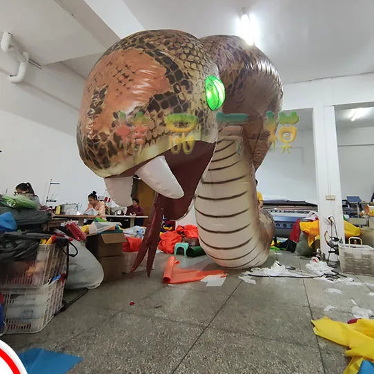 Giant Inflatable Realistic Cobra - Perfect for Halloween Bar and Mall Decorations, Event Props, and Zoo Displays