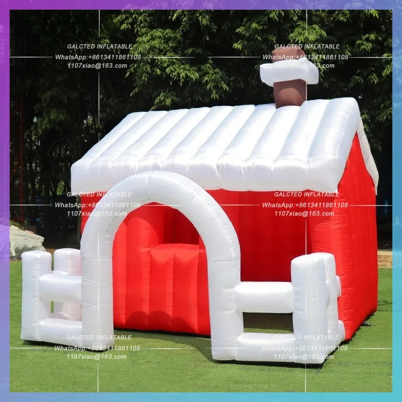 Inflatable Christmas Villa House Customized 9.8ft/3m For Decoration / Giant Inflated Xmas Balloon Photo Props Toys