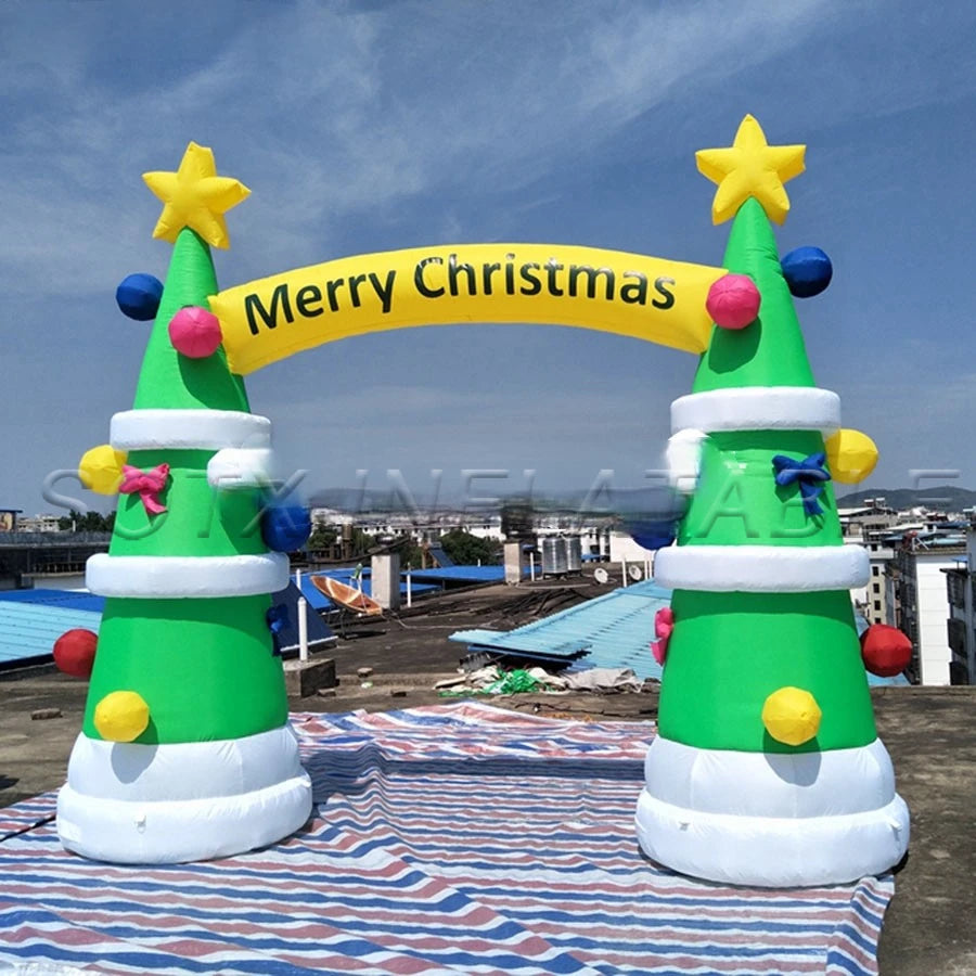 Party Made By 5m Wx5m H Newest Style Portable Inflatable Arch Christmas Tree Archway Airblown For Xmas Carnival