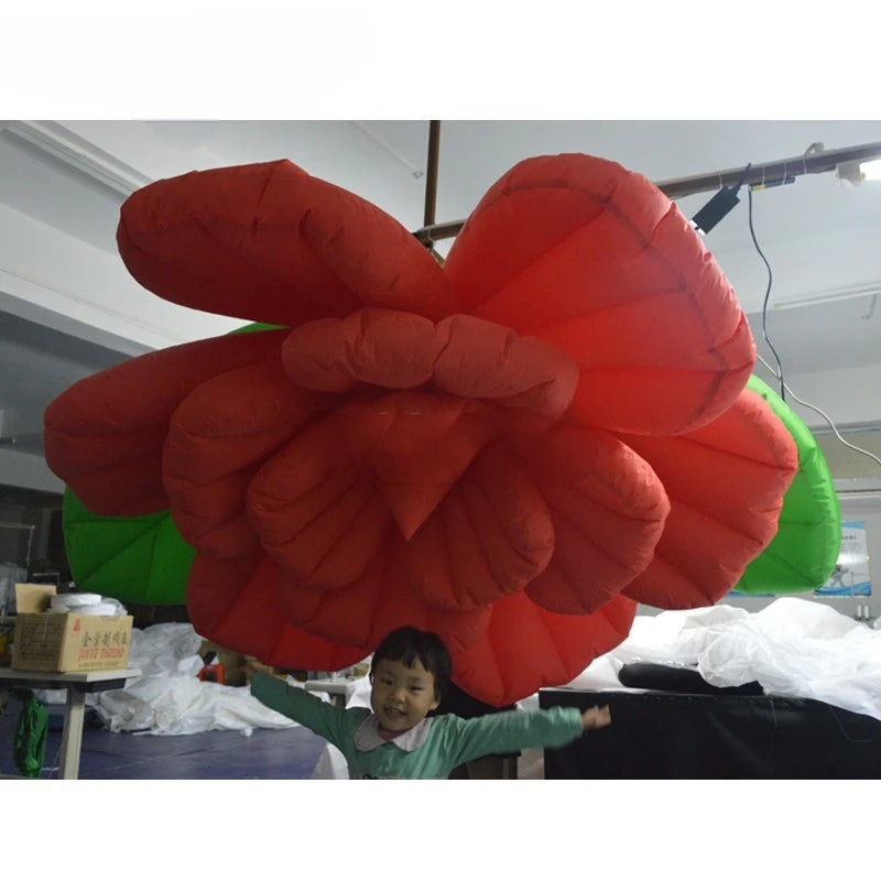 Party Event Bar 1.5/2m Giant Inflatable Flower Decoration Hanging Inflatable Red Rose Flower Wedding