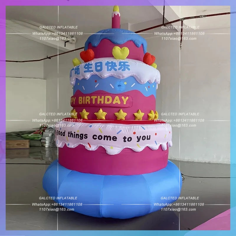Emporium annual meeting anniversary Inflatable Cartoon Birthday Cake Gas Model birthday party drainage lighting props