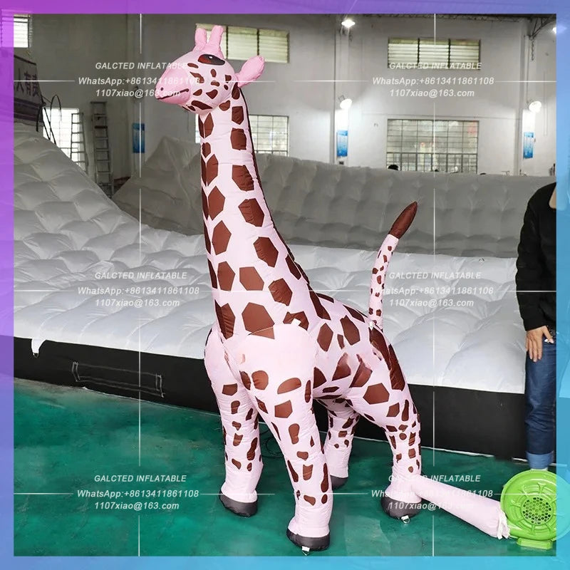 Zoo Advertising Decoration Giant Inflatable Giraffe For  5 Meters High Realistic Giraffes Animal Balloon