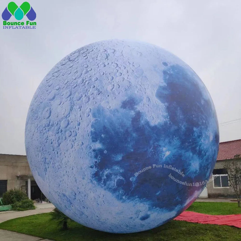 Event Decoration 10m Blow Up Giant Inflatable Moon With LED Lights Outdoor Inflatable Planet Moon Balloon For Party