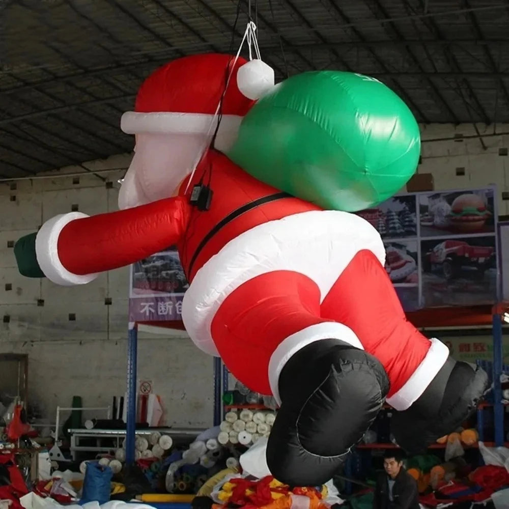 Inflatable Climbing Santa Claus Blow 3m 5m Giant  Up Father Christmas Cartoon Character for Outdoor Building Decoration