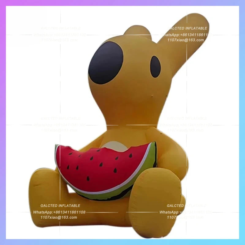 eat watermelons Meituan Inflatable Yellow Kangaroos sit and corporate mascot company event lights set up props