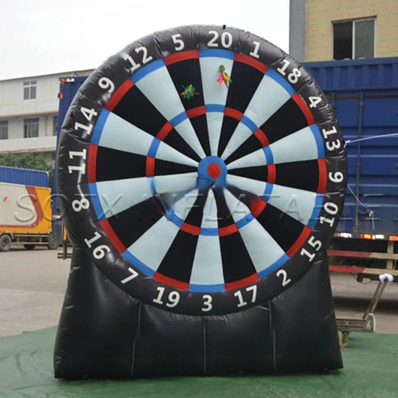 Dartboard Sport Game 3mH PVC Inflatable Soccer Darts Board Giant Outdoor Soccer Darts Board with Ball Blower for Kick