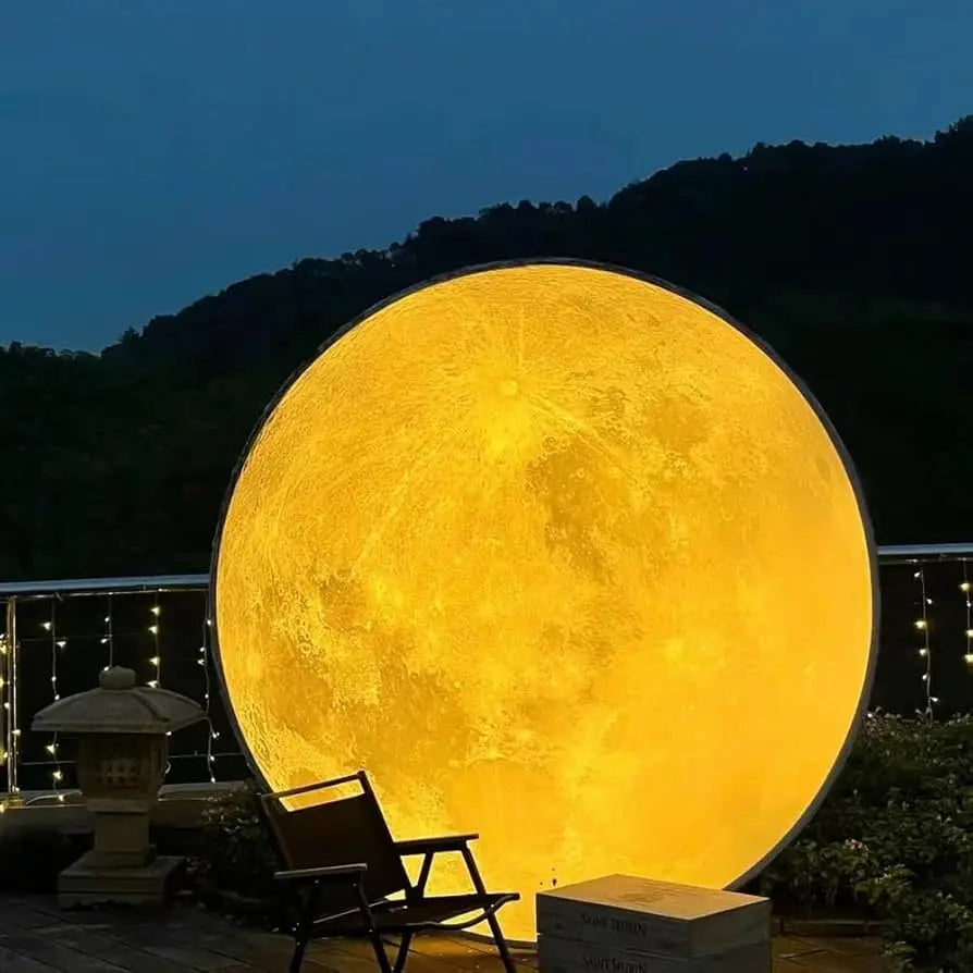 Yellow Giant Inflatable Moon Model with LED Light Large Romantic Balloon for Party Wedding Valentine Day Stage Decoration
