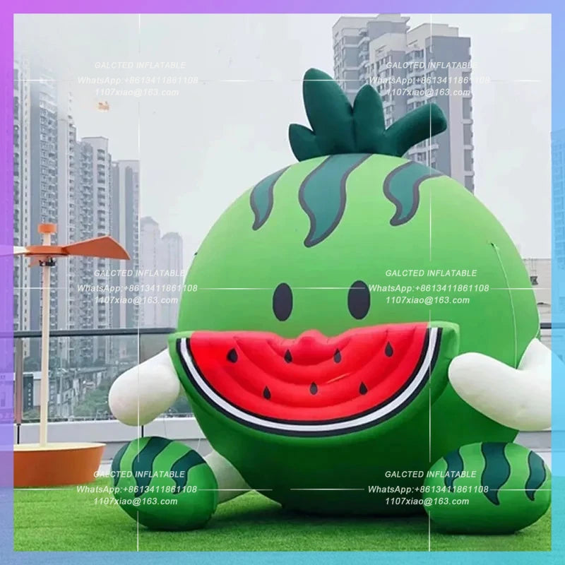 eating melon summer cool beach Inflatable cartoon watermelon lovely sit on the ground air model bazaar fruit drainage ads