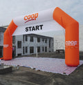 banner for Advertising Custom-made orange gantry structure beautiful event inflatables arch with removable FINISH and START