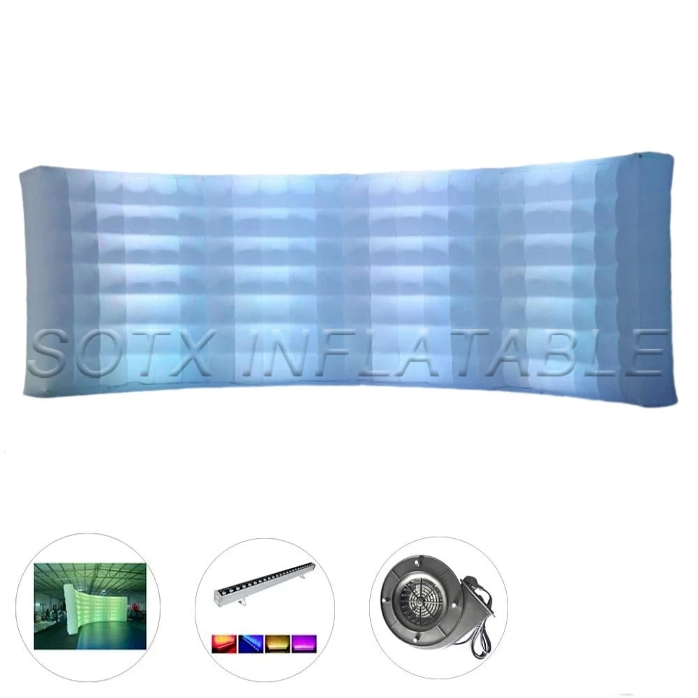 Presentations Workshop 8m Giant Inflatable Curved Wall Tent Backdrop Inflatable Partition Wall for Events Trade Fairs