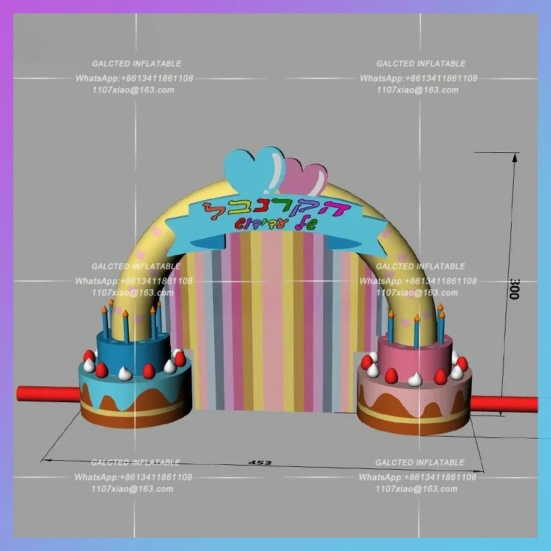 Inflatable Archway 4.5x3 meters Blow-up Party Birthday  Balloon Arch Stand Inflatable For Children-Toys