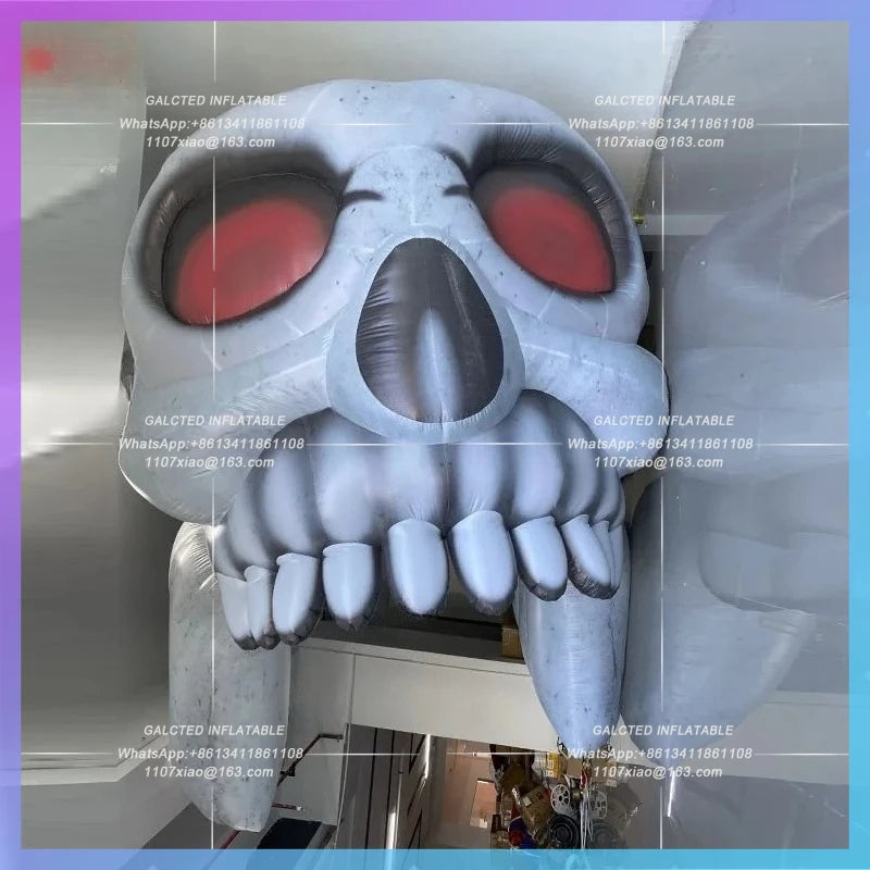 horror theme park nightclub bar Inflatable Halloween Skull Arch model  concert rides arcade lighting arch decoration