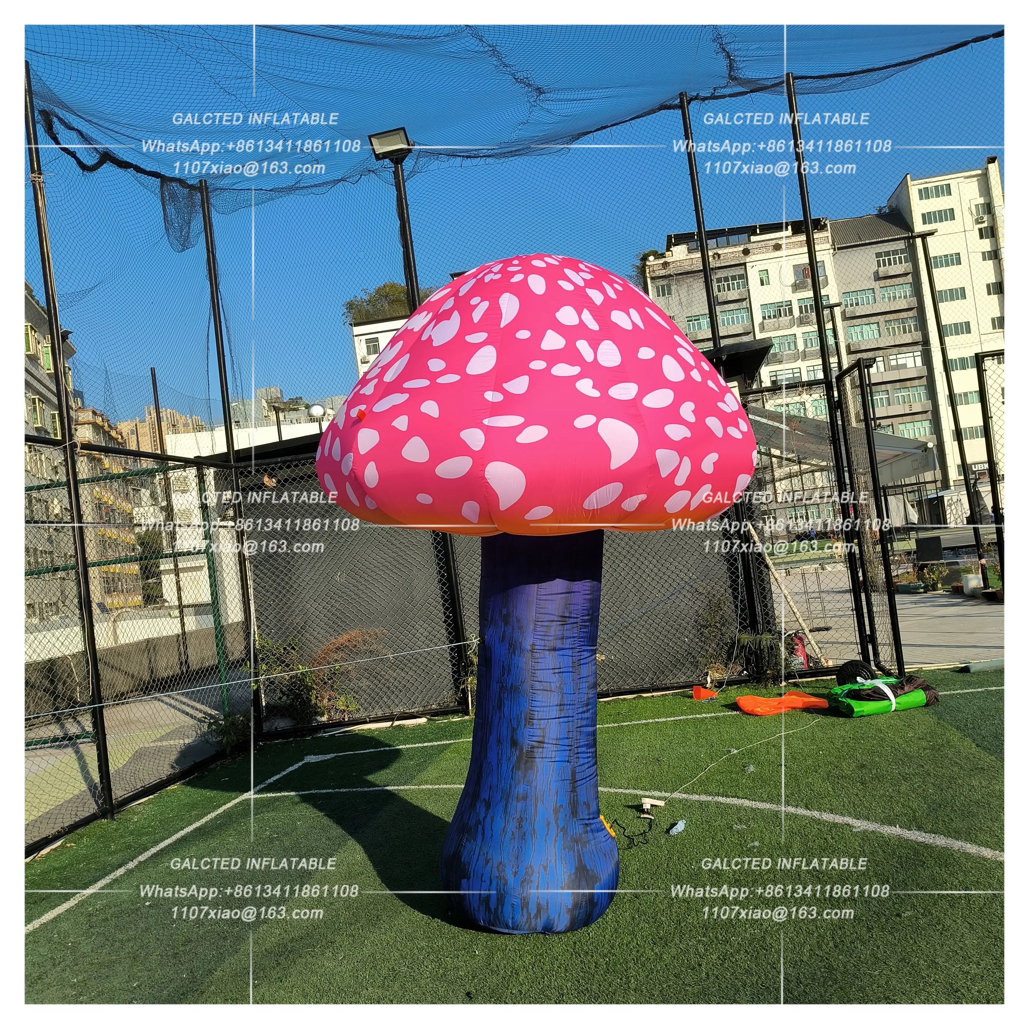 Inflatable Mushroom With Blower Giant Outdoor Advertising Display For Themed Event And Carnival Promotion
