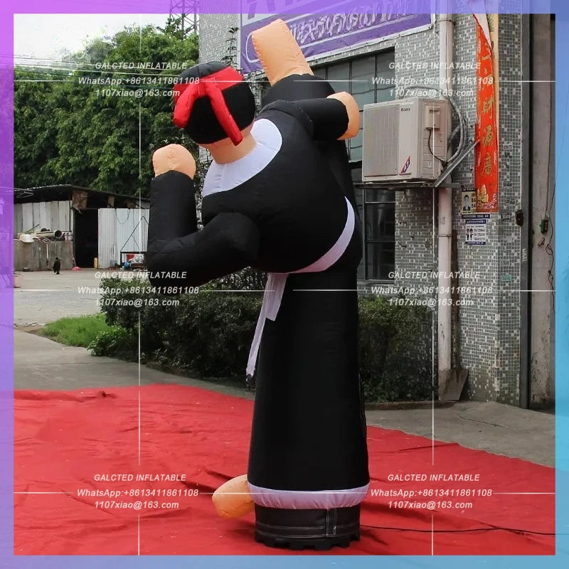 Inflatable Taekwondo Sports Character Blow Inflatable Toys 3m High  Up Kung Fu Academy Boy For Advertising Decoration Toy-BG-C00