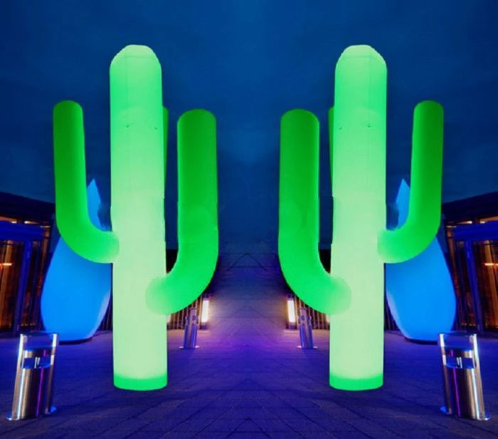 event decoration Outdoor artificial led light inflatable cactus for