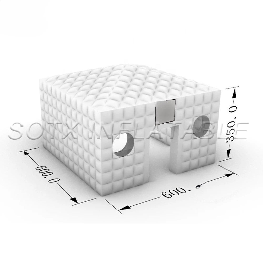 Party Cubic Marquee Large Led Lighting Portable Inflatable Night Club Tent With Windows For Event White Cube Tent Blow Up Square