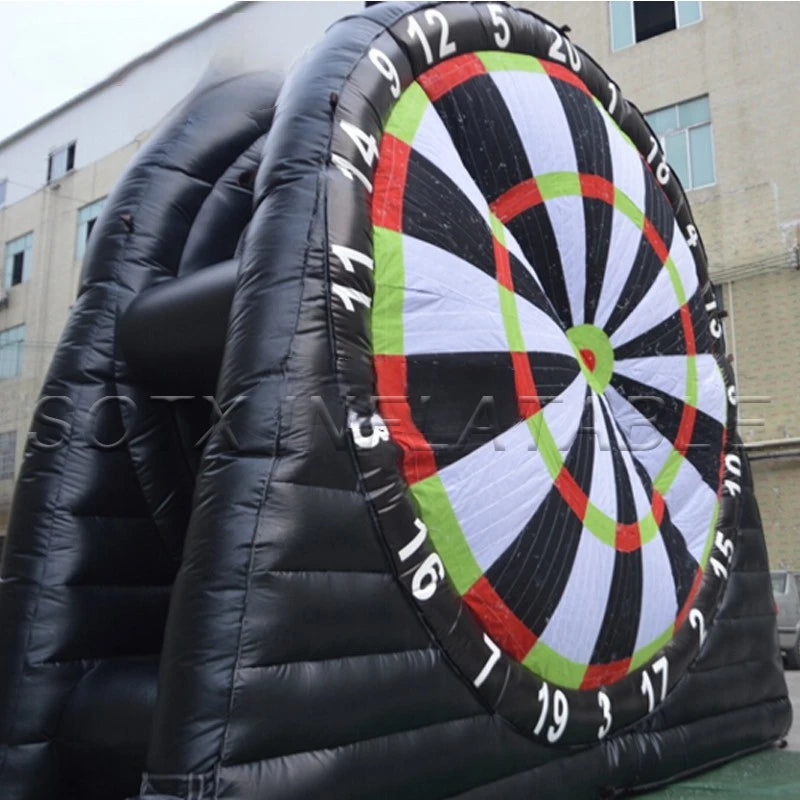 Party Event Sports Game 4mH PVC Double-Sided Score Board Giant Inflatable Football Soccer Dart Board Games for
