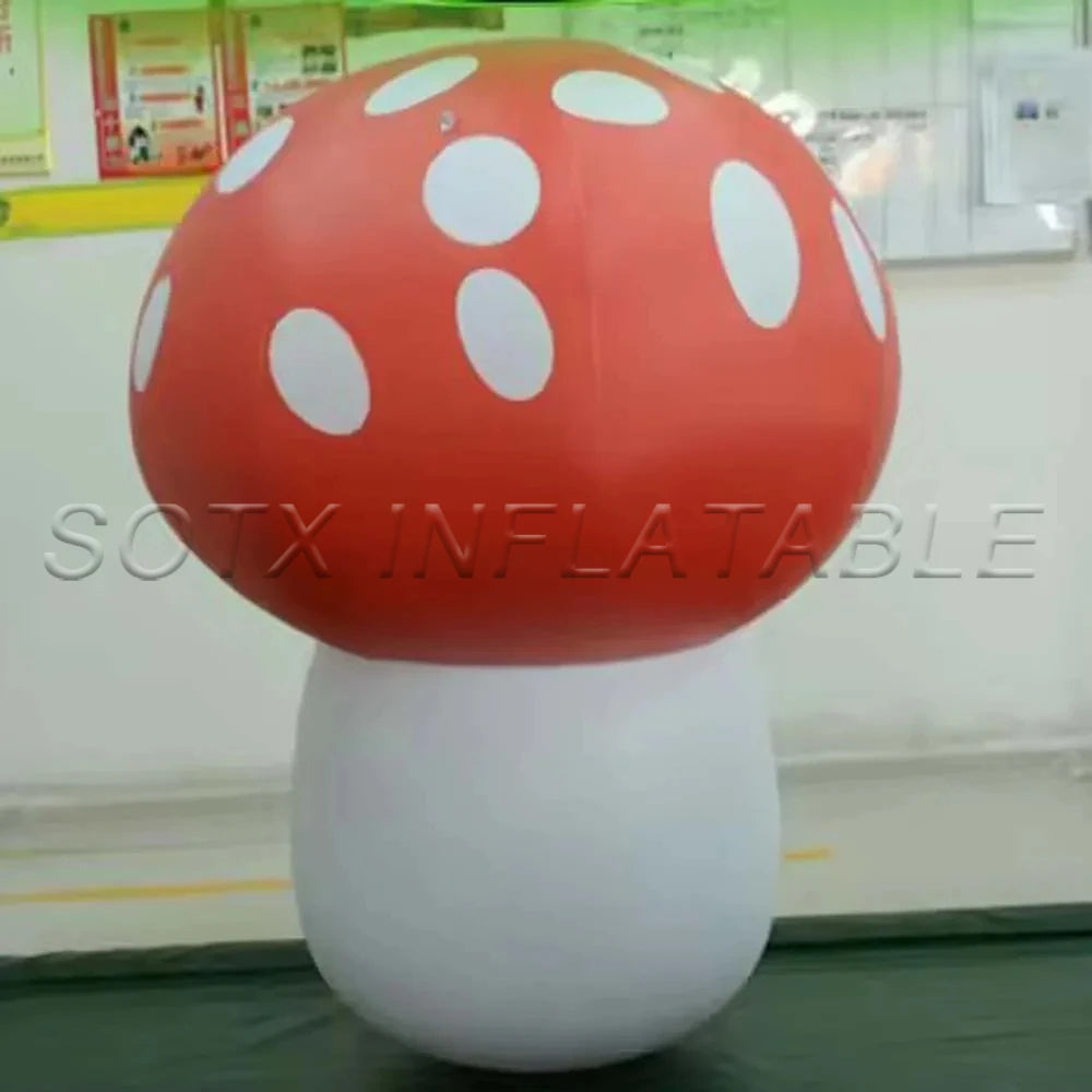 Garden Decoration 2024 New Pvc Airtight Inflatable Mushroom With Led Lights Giant Mushroom Model Sealed Plant Air Balloon For