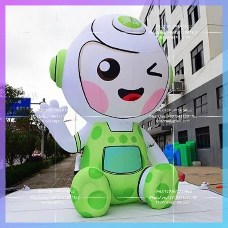 giant inflatable robots Green inflatable robot cartoon air blow doll