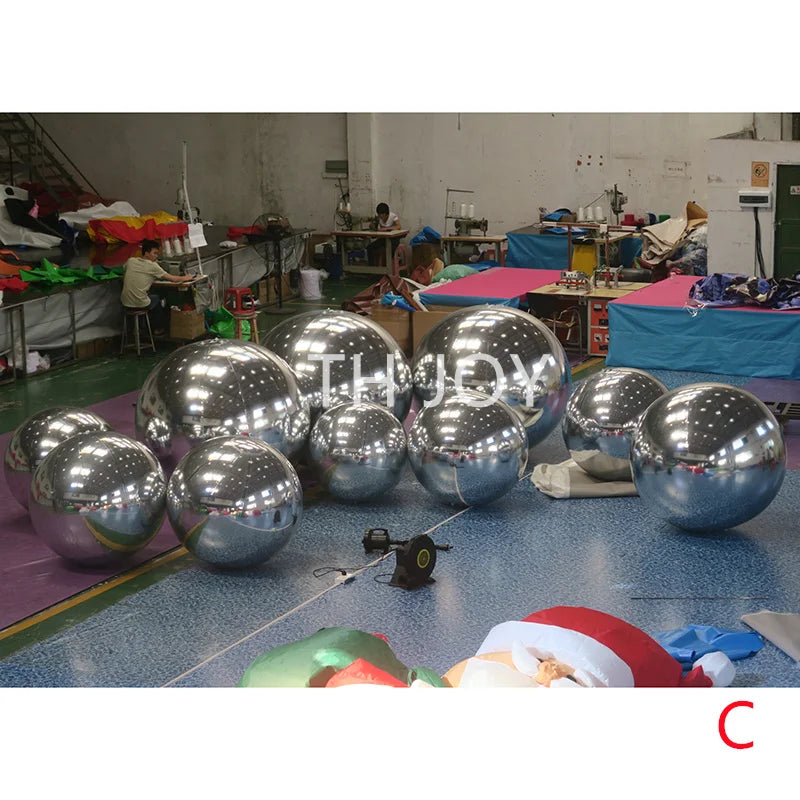 Colorful PVC Inflatable Reflective Ball,Inflatable Christmas Mirror Sphere, 5 pieces a lot Mirror Balls