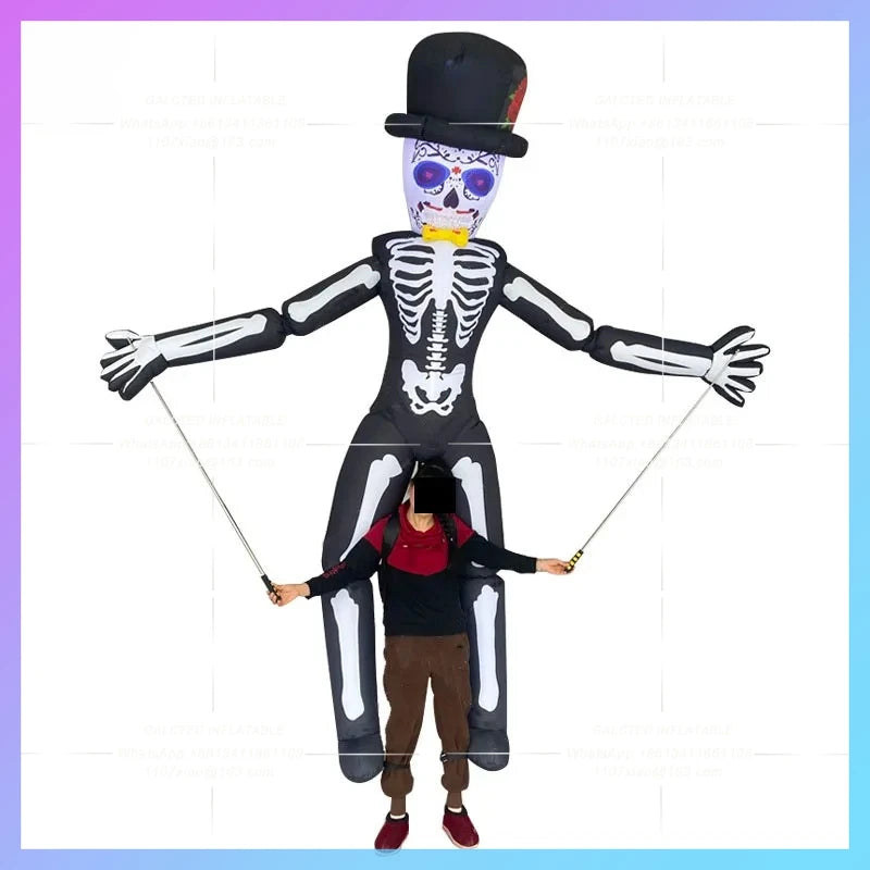 inflatable playground Halloween show props 3.5 m cartoon skeletons walking  nightclub stage
