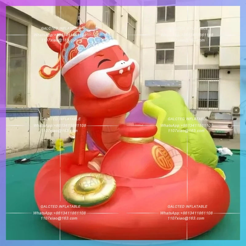 inflatable snake Chinatown festive Chinese new year  cartoon snakes decoration red fortune animal