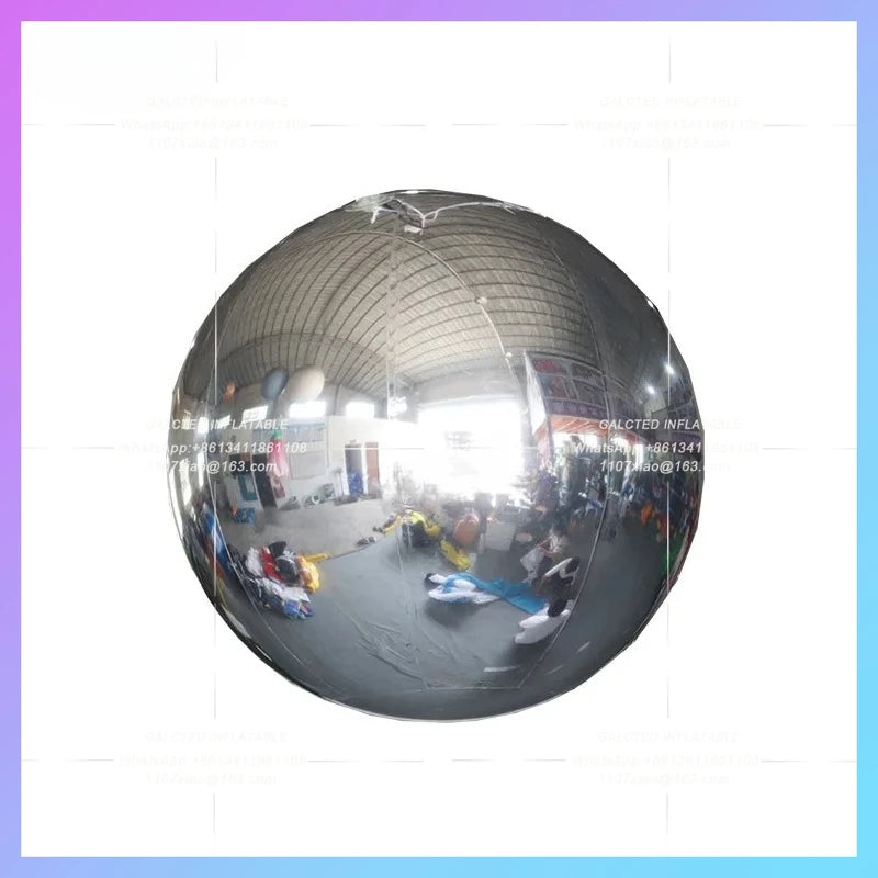 Inflatable Mirror Ball Air-Blown  0.5-3m DiametersSealed Silver Reflective Balloons Toys For Event/Party Decorations-toys