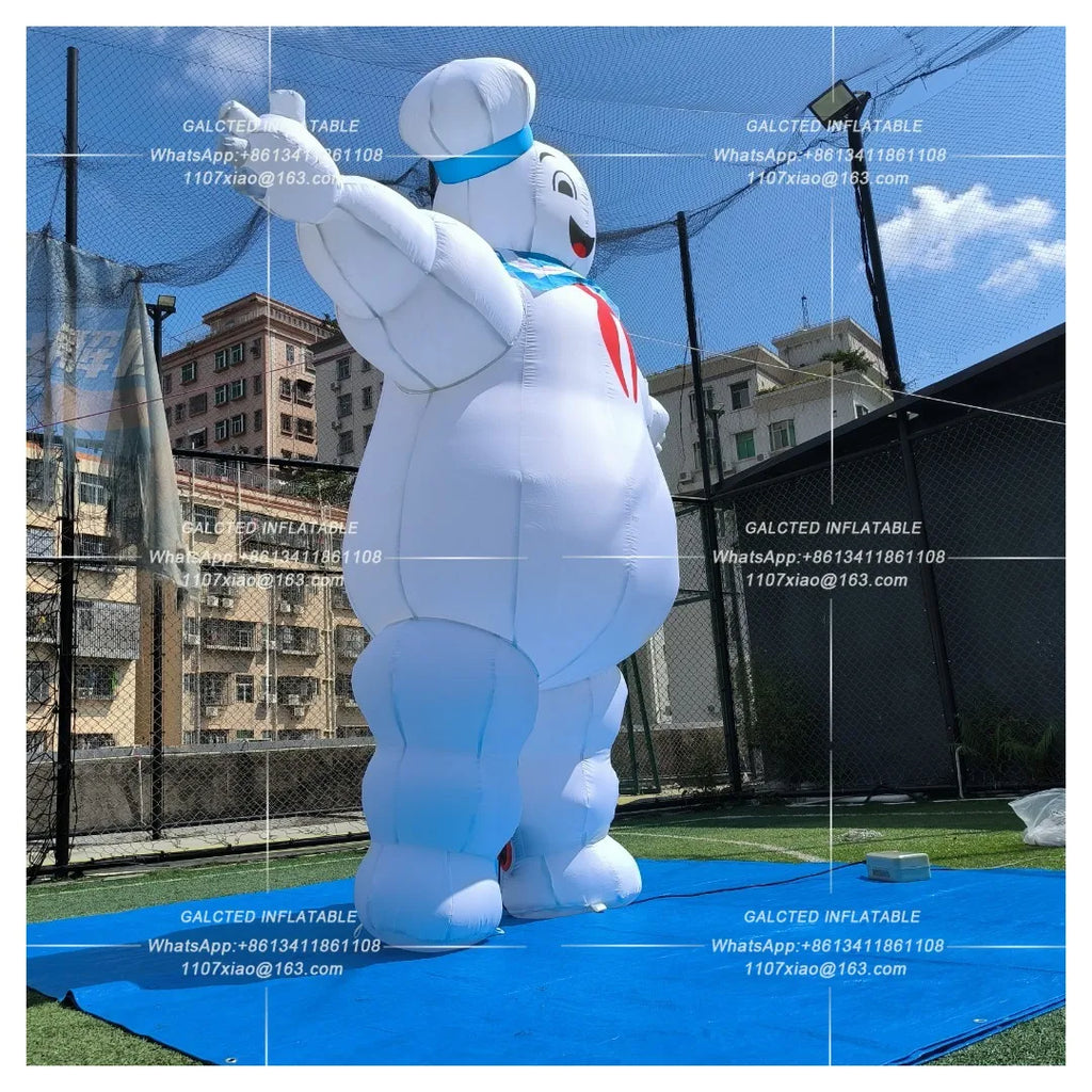 Inflatable Marshmallow Man With Blower Giant Outdoor Advertising Display For Event And Promotion