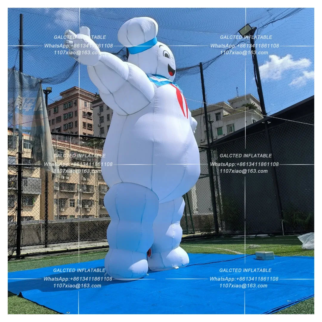 Inflatable Marshmallow Man With Blower Giant Outdoor Advertising Display For Event And Promotion