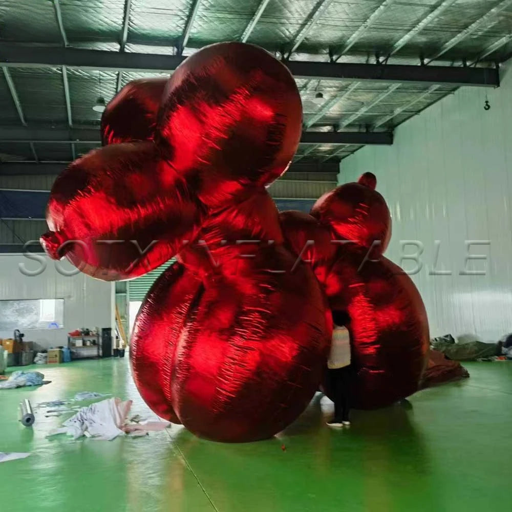 Blower For Advertising Favourite Red Shinny Giant Inflatable Dog Custom Large Cartoon Inflatable Dog Model With