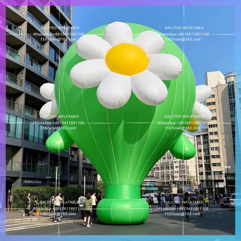 inflatable hot air balloon pink Park picnic grassland decoration 4m giant cartoon building decoration prop with air blower