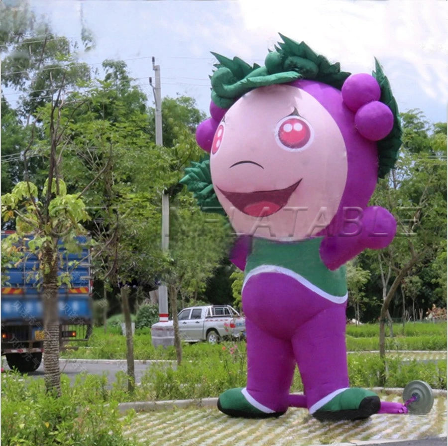 Show Display Portable Giant Advertising Inflatable Fruit Grapes Cartoon for Exhibition Trade
