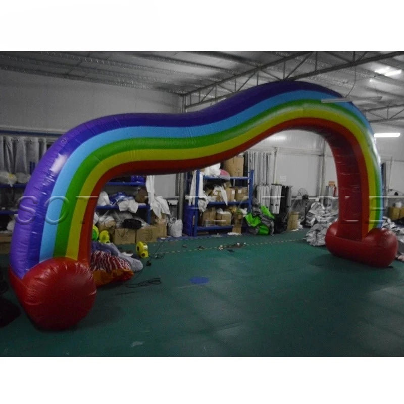 Advertising Commerce Sport Rainbow Inflatable Arch 8x4mH Inflated Arch with Blower Inflatable Archway for Race Outdoor